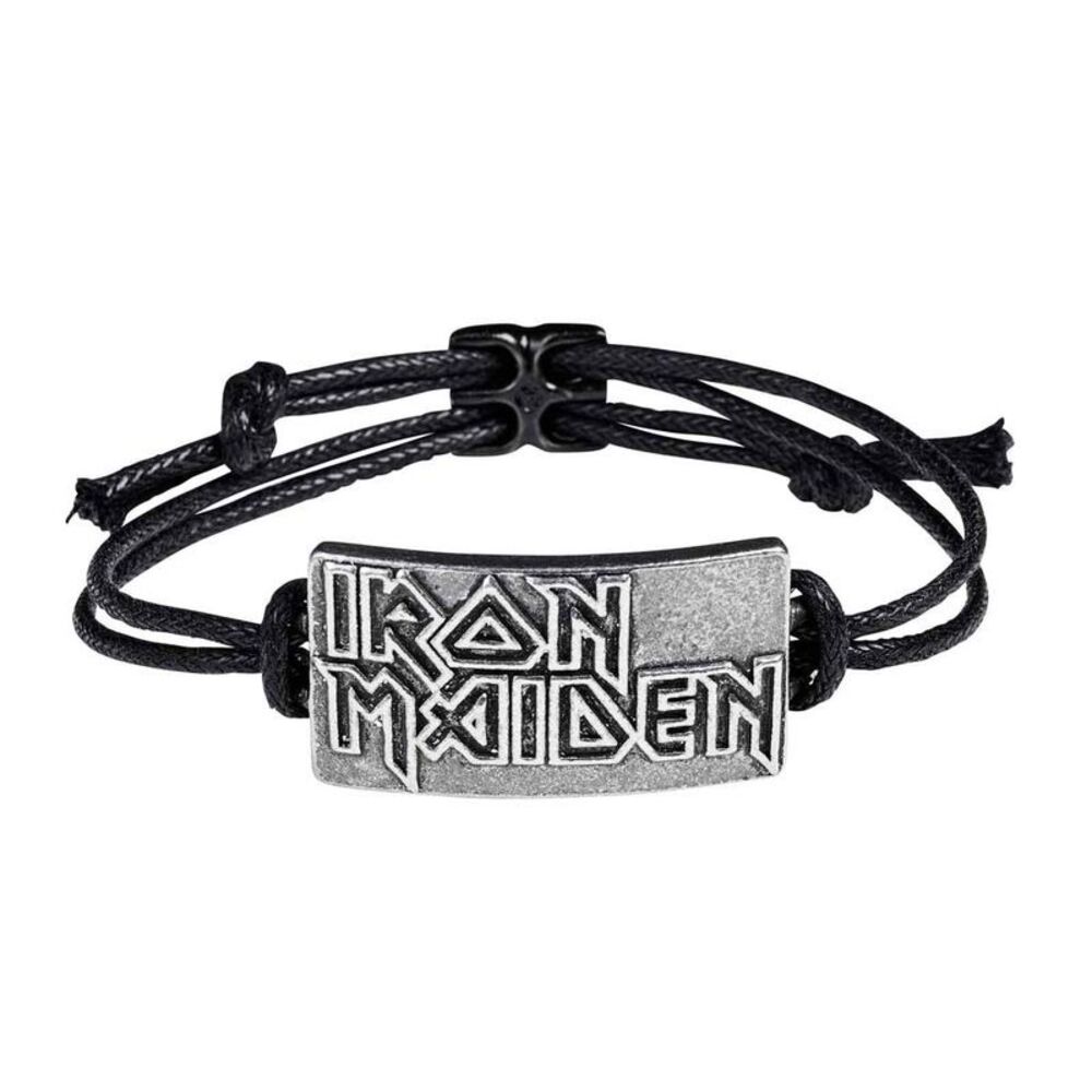Iron Maiden Unisex Adult Logo Wristband / Black/Silver